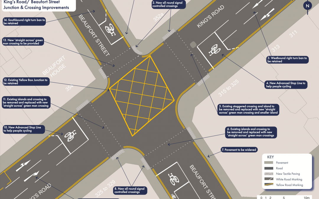 Four new pedestrian crossings for King’s Road problem junction