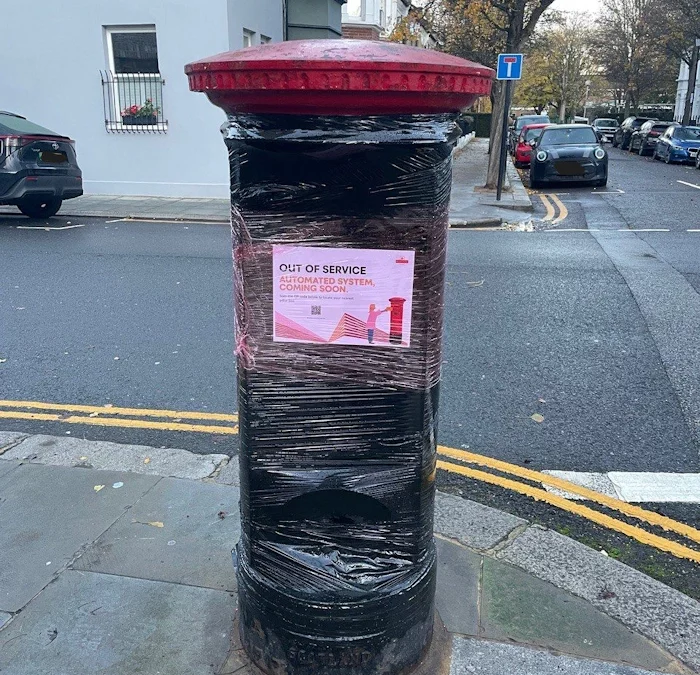 Delivered! The reason for the post box wrapped in plastic