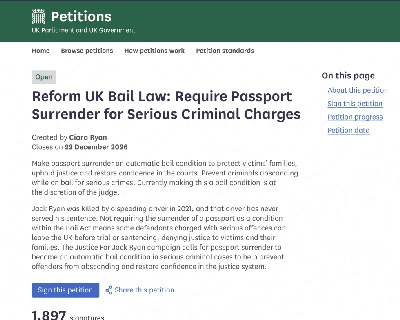 Justice For Jack Ryan campaign petition draws 1,000 signatures in first 24 hours